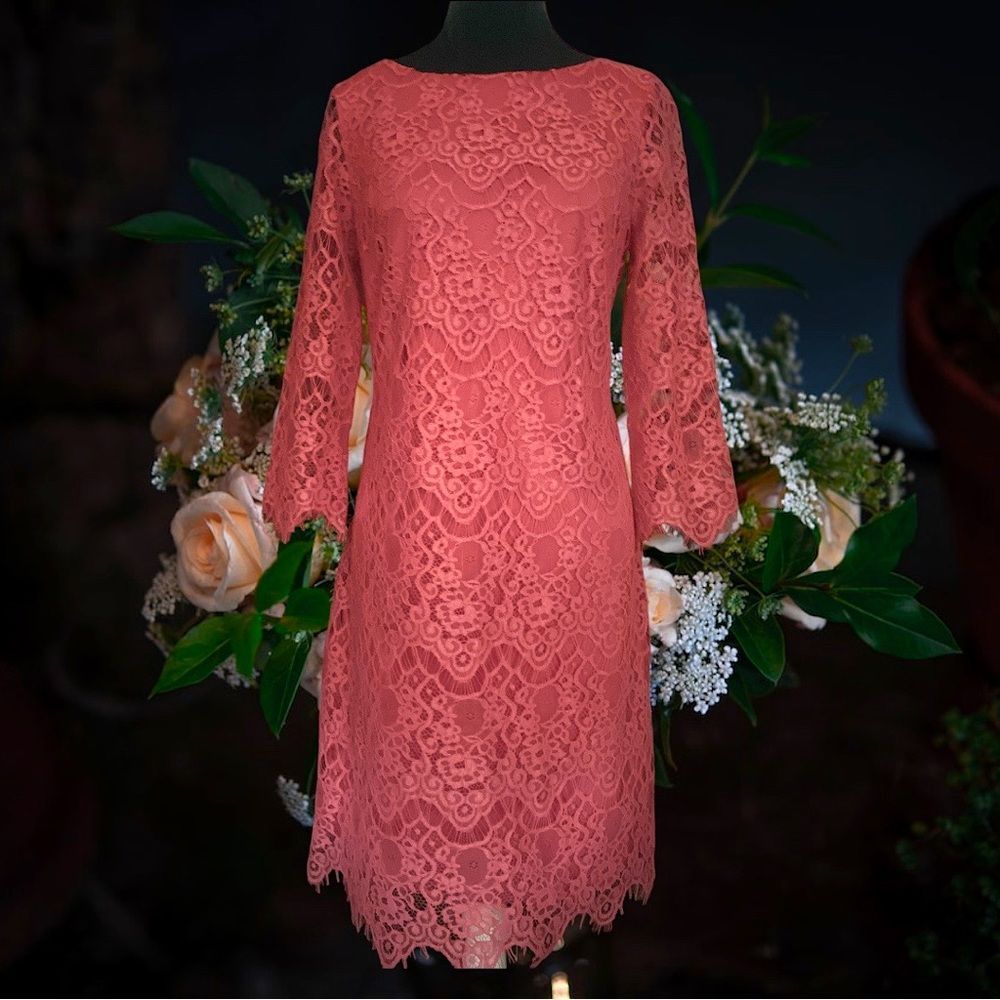 J Howard all over lace shift special occasion dress